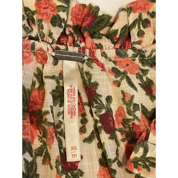 Free People Meant to Be Floral Cotton Long sleeve blouse size XSmall - Picture 8 of 12